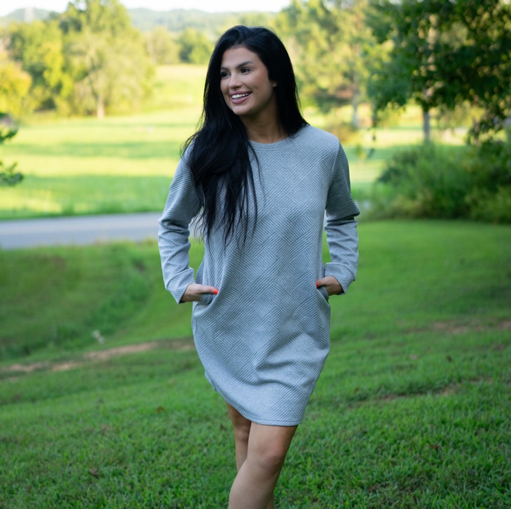 Quincy Textured Long Sleeve Dress