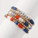  5pcs USA Beaded Bracelet Set