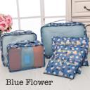 Blue Flower 6 Piece Travel Organizer