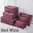 Red Wine 6 Piece Travel Organizer