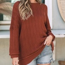  Hayden Textured Crew Neck Loose Sweater