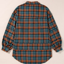  Plaid Long Sleeve Side Split Distressed Shirt