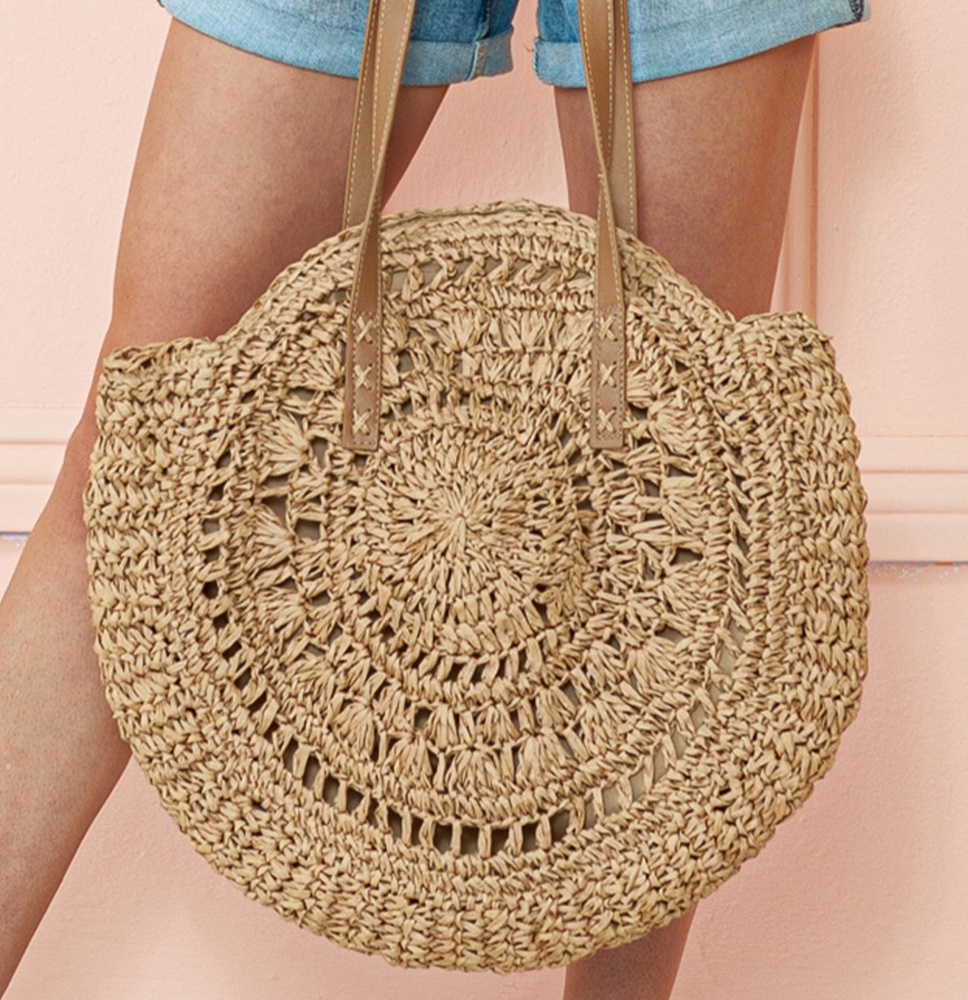 Mavis Bohemian Straw Woven Round Bag