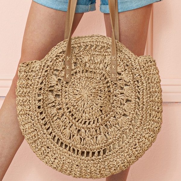 Mavis Bohemian Straw Woven Round Bag