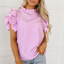  Kori Scalloped Ruffle Sleeve Top