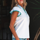  Candace Ruffled Sleeve Collared Blouse