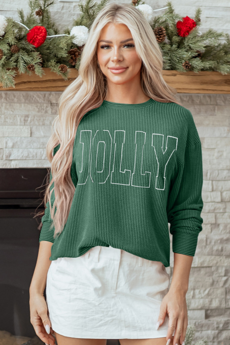 Ximena Letter Graphic Loose Long Sleeve Top