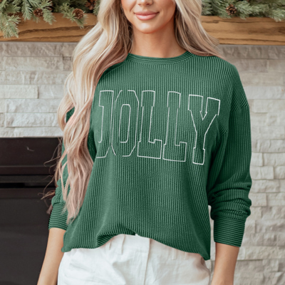 Ximena Letter Graphic Loose Long Sleeve Top
