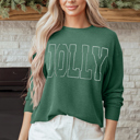 Ximena Letter Graphic Loose Long Sleeve Top