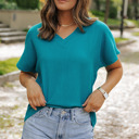  Emerson Crinkled V Neck Wide Sleeve Top