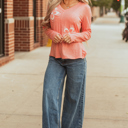  Emery Floral Patchwork V Neck Long Sleeve Top