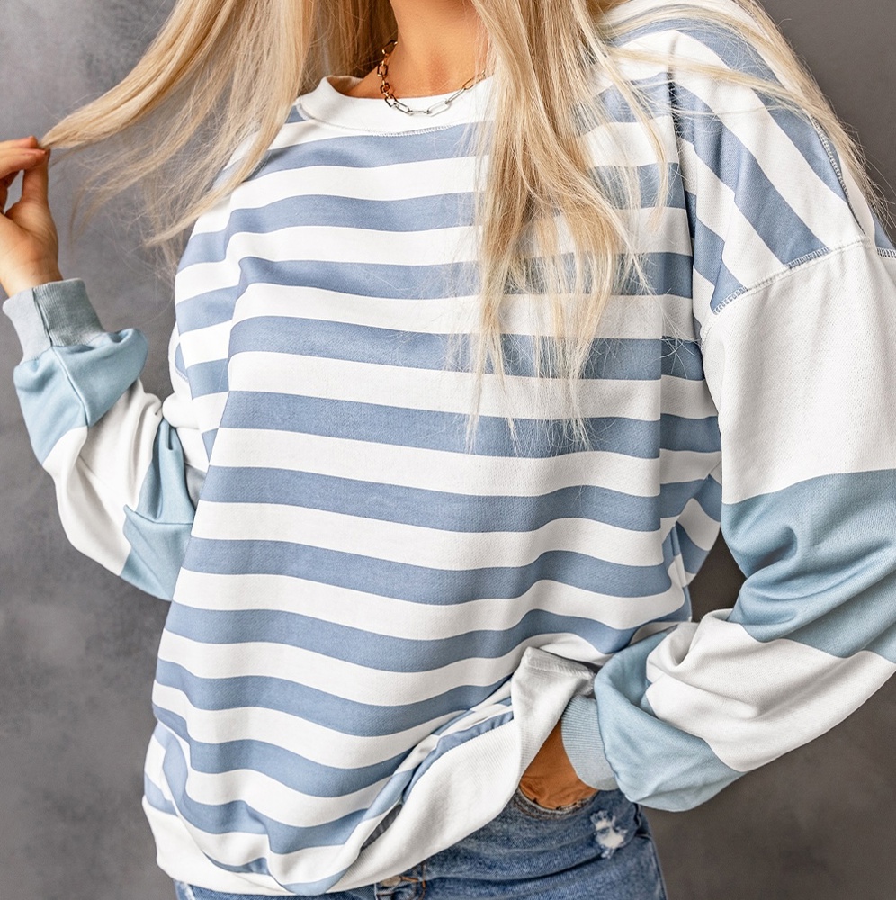 Elina Striped Pullover Sweatshirt