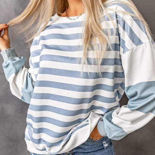 Elina Striped Pullover Sweatshirt