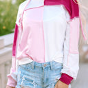 Multicolored Small Olivia Exposed Seam Loose Sleeve Hoodie