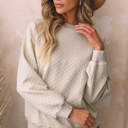  Amy Textured Raglan Sleeve Pullover Sweatshirt