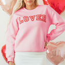  Raya LOVER Puff Print Drop Shoulder Pullover Sweatshirt