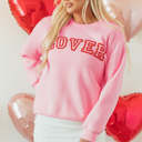  Raya LOVER Puff Print Drop Shoulder Pullover Sweatshirt