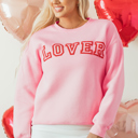  Raya LOVER Puff Print Drop Shoulder Pullover Sweatshirt