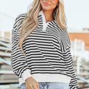  Amara Stripe Oversized Sweatshirt