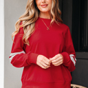  Lennon Varsity Striped Oversized Sweatshirt