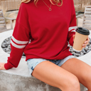  Lennon Varsity Striped Oversized Sweatshirt