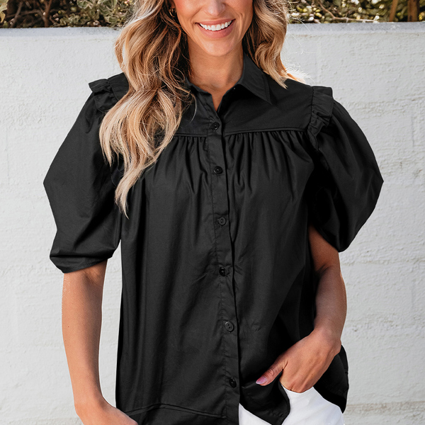 Elena Puff Sleeve Loose Shirt