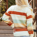  Morgan Crew Neck Drop-shoulder Striped Sweater