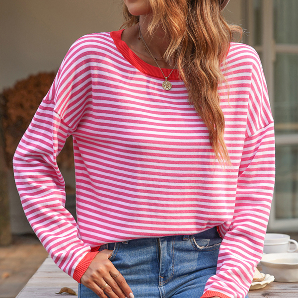 Madelynn Striped Drop Shoulder Sweater