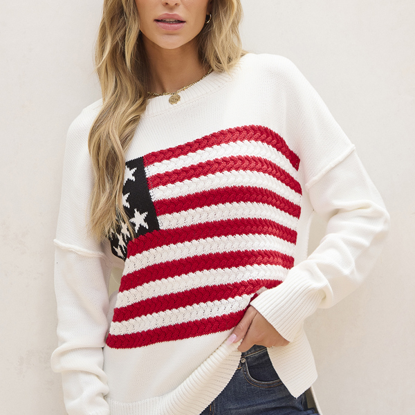 Lakelyn American Flag Sweater