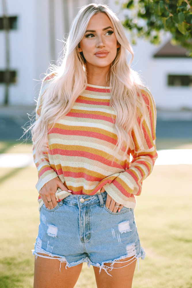 Harper Stripe Long Sleeve Knitted Sweater