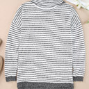  Alaia Striped Turtleneck Loose Sweater