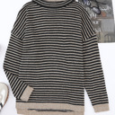  Alaia Striped Turtleneck Loose Sweater