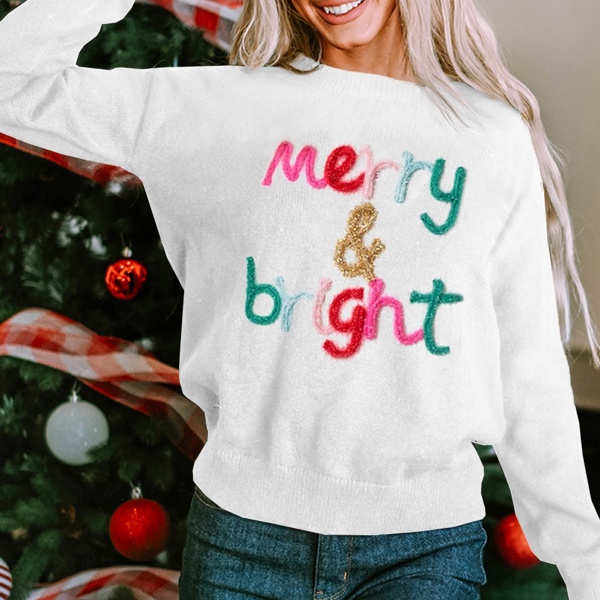 Selah Merry & Bright Round Neck Casual Sweater