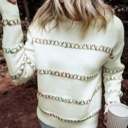  Braelyn Colorful Crossed Stitch Sweater