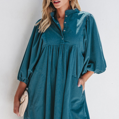 Charlie Corduroy Button Dress