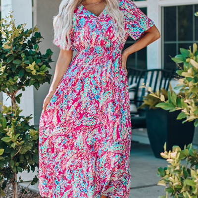 Mara V Neck Floral Dress