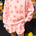 Pink Aadhya Shoulder Pullover Drawstring Shorts