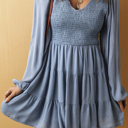 Ashleigh Blue Medium Aadhya Smocked Tiered Mini Dress