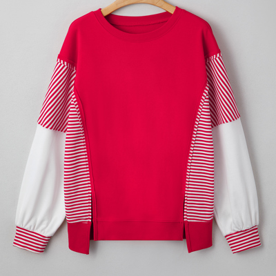 Aaliyah Patchwork Sleeve Colorblock Sweatshirt