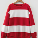 Red Medium Aaliyah Patchwork Sleeve Colorblock Sweatshirt