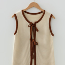  Aaliyah Trim Ties Front Sweater