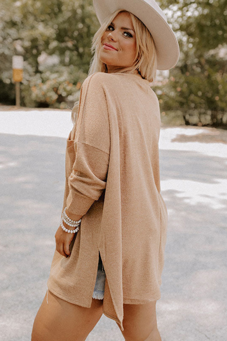 Abby Shoulder Knit Tunic PLUS Top