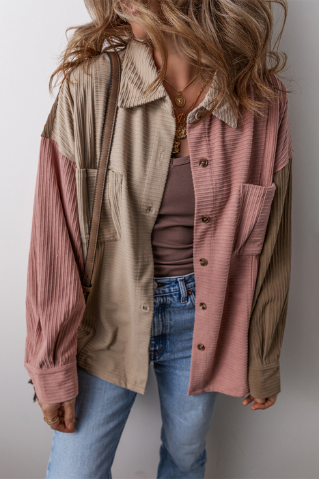 Abigail Block Chest Corduroy Shacket
