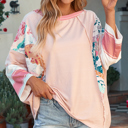 Pink Printed XL Abigail Block Patchwork Oversized Top