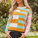  Abigail Block Striped Pullover Sweater