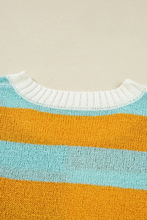 Abigail Block Striped Pullover Sweater