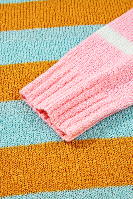 Abigail Block Striped Pullover Sweater