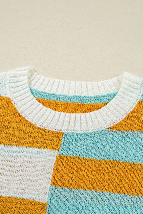 Abigail Block Striped Pullover Sweater