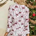  Abigail Christmas Deer Printed Shirt
