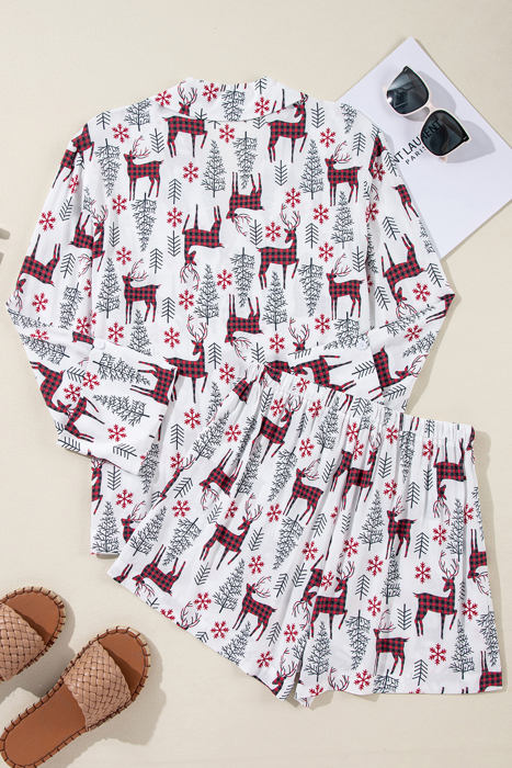 Abigail Christmas Deer Printed Shirt